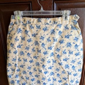 Cute, Women's Liz Claiborne Floral Twill Skirt, Size 10